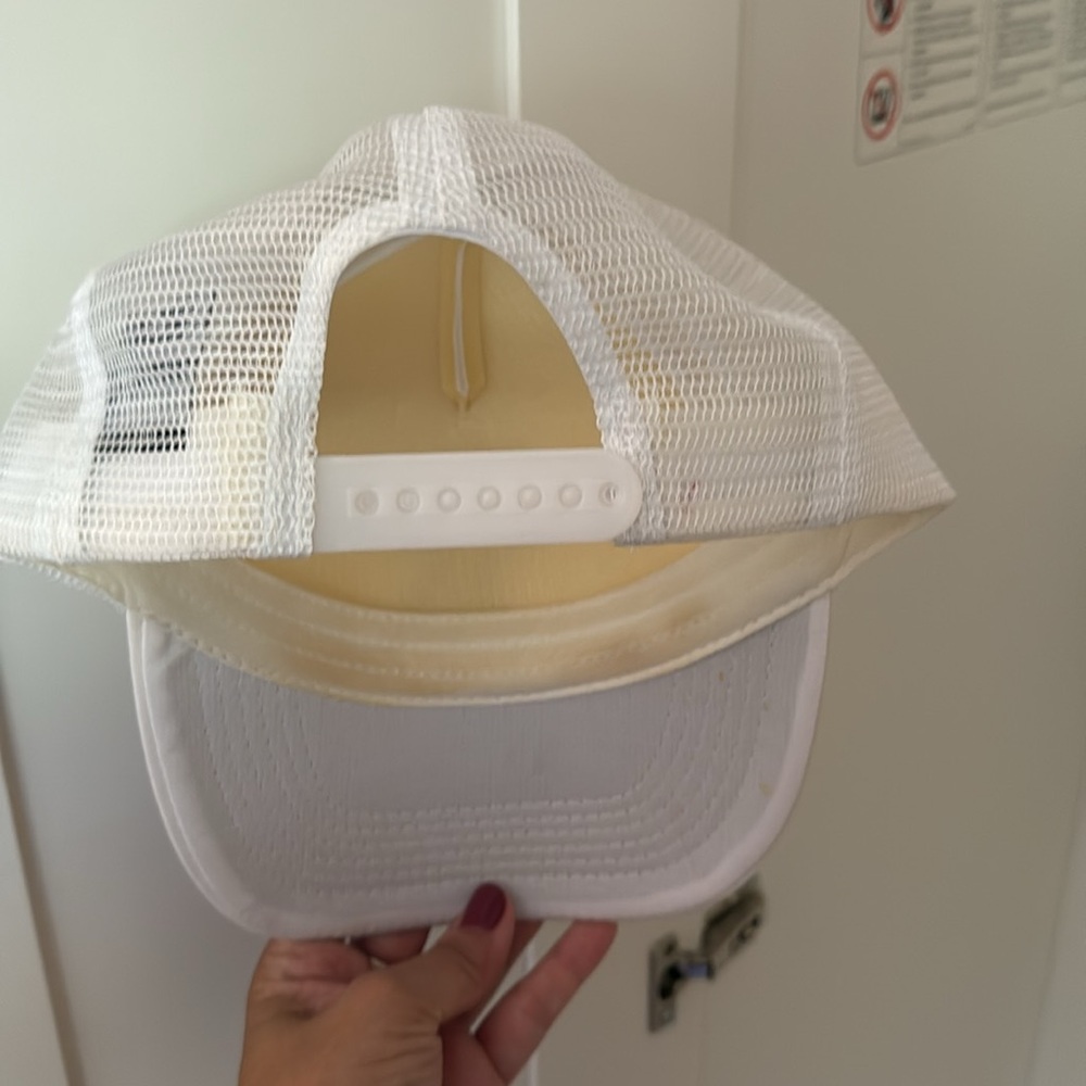 White Cap with Red Mushroom Embroidery - Picture 2 of 2